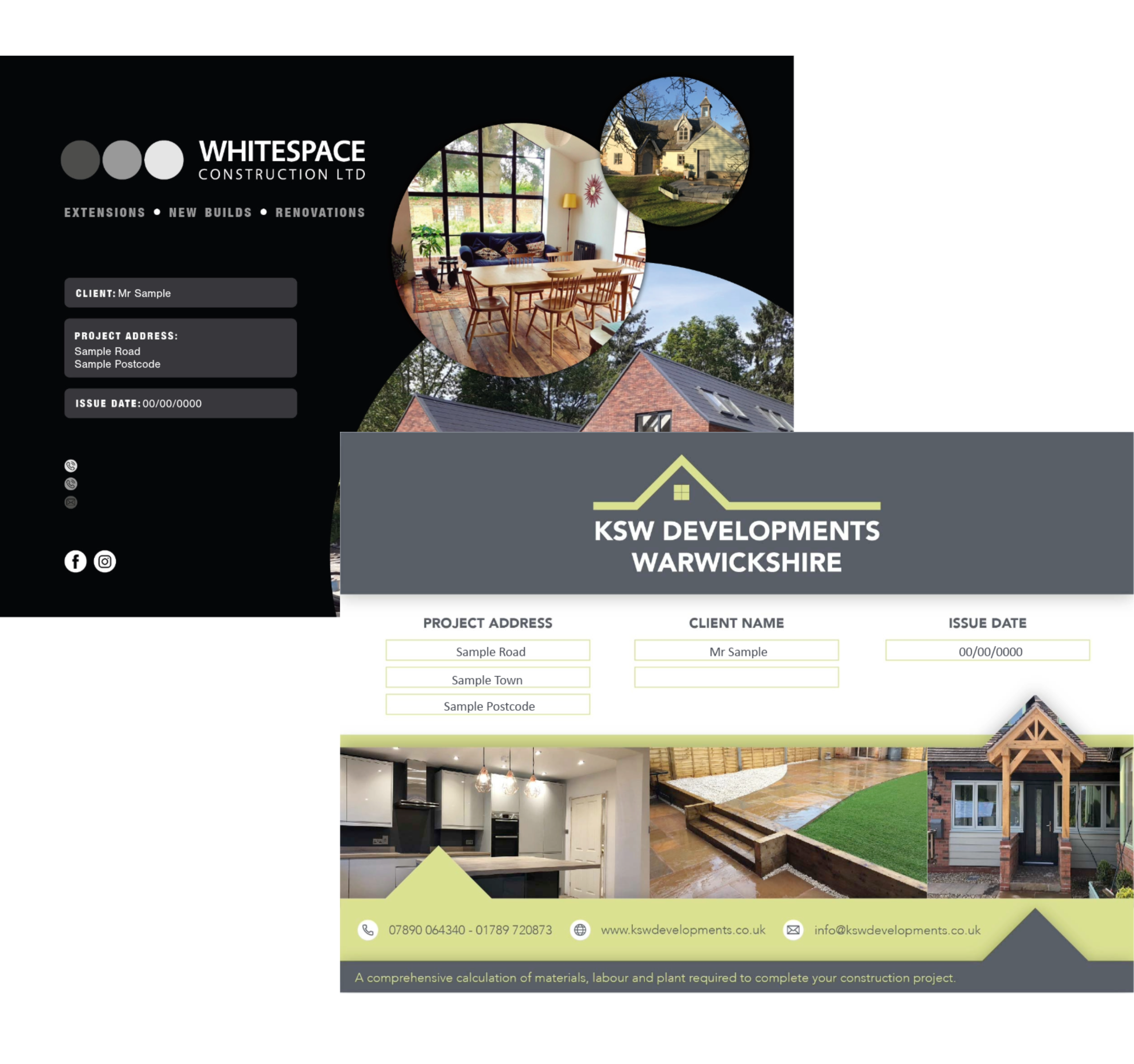 customised estimating reports